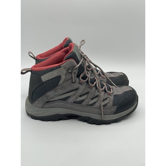Columbia Shoes - Columbia Boots Womens 8.5 Crestwood Hiking Gray Leather Fabric BL5371-053 Casual